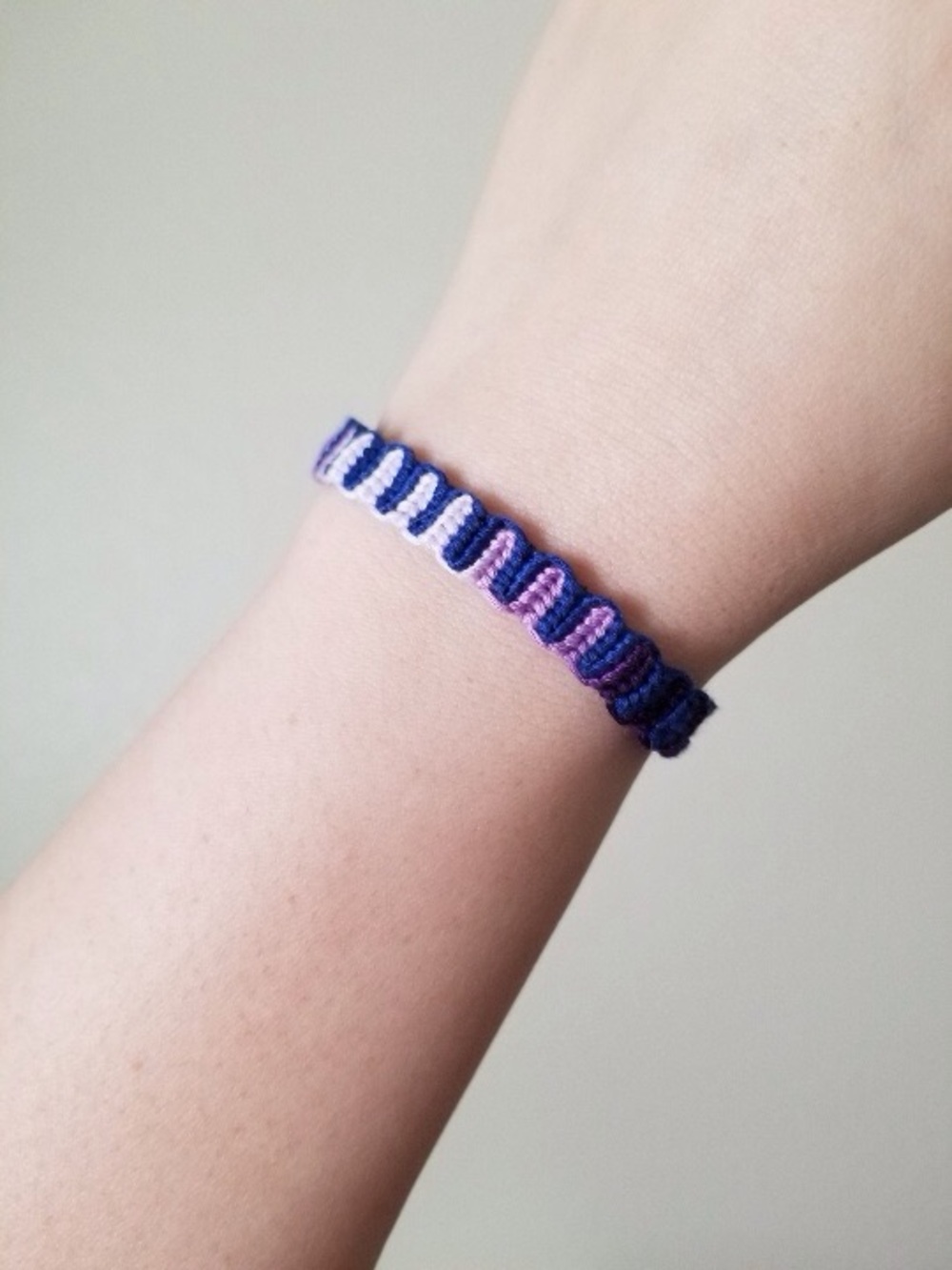 Handmade ombré Purple & dark blue spiral Woven Friendship Bracelet